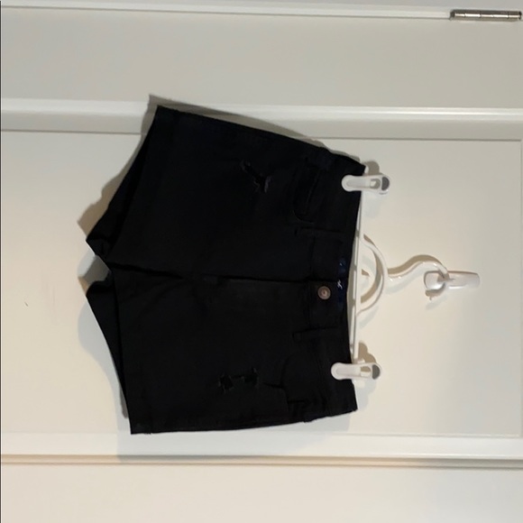 Distressed Black Jegging Shorts - Picture 2 of 3